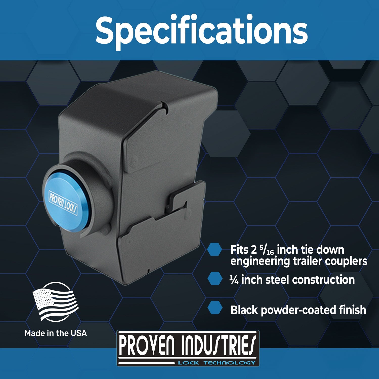 Model 2517-TE1 2 5/16'' Trailer Coupler Locks Proven Locks 