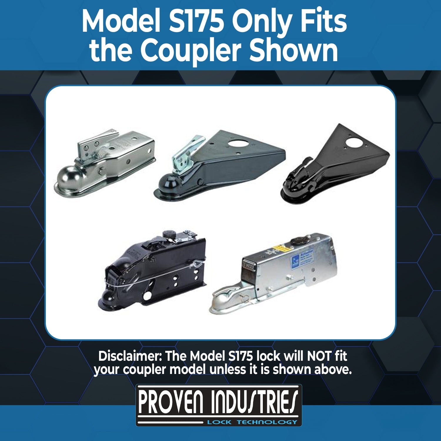 Model S175 2'' Trailer Coupler Locks Proven Industries 