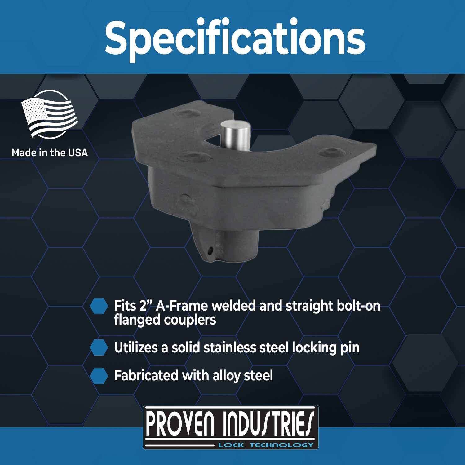 Model S175 2'' Trailer Coupler Locks Proven Industries 