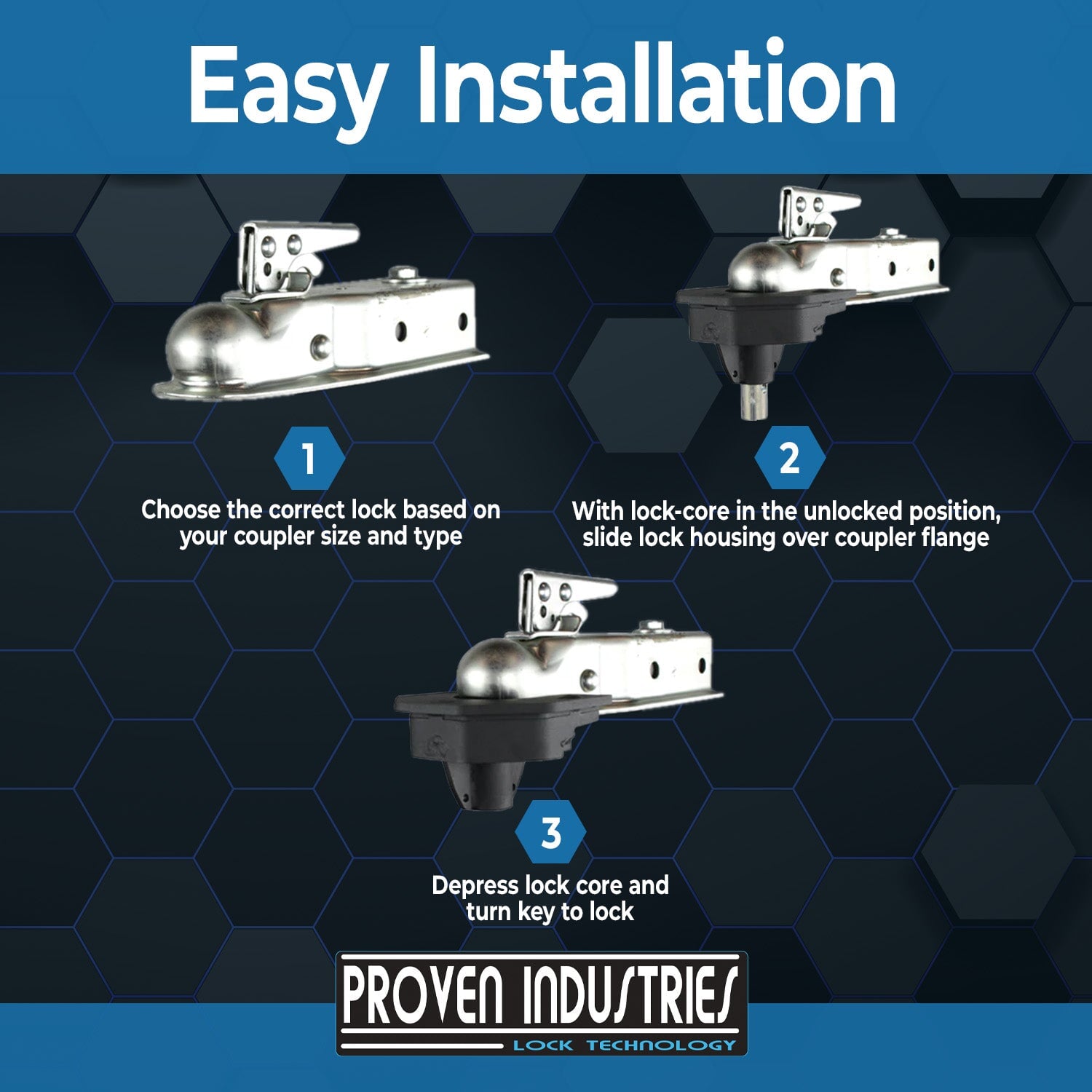 Model S175 2'' Trailer Coupler Locks Proven Industries 