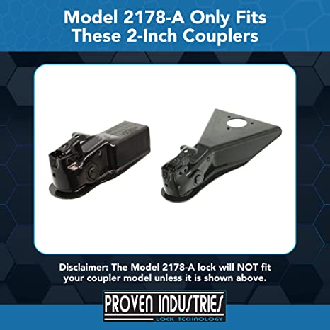 Model 2178-A 2'' Trailer Coupler Locks Proven Locks 