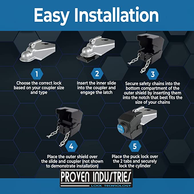 Model 2517-C 2 5/16'' Trailer Coupler Locks Proven Locks 
