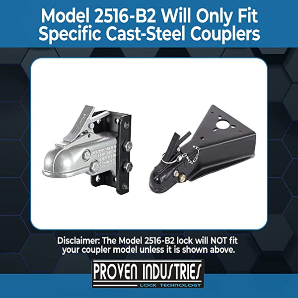 Model 2516-B2 2 5/16'' Trailer Coupler Locks Proven Locks 