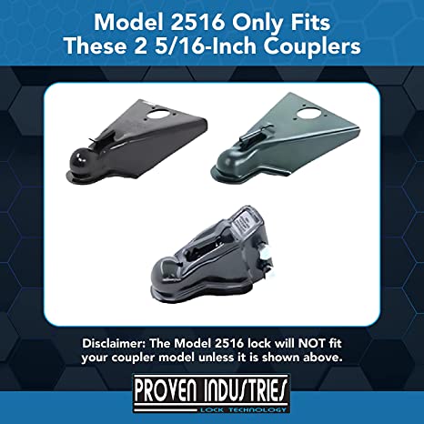 Model 2516 2 5/16'' Trailer Coupler Locks Proven Locks 