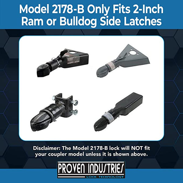 Model 2178 B 2'' Trailer Coupler Locks Proven Locks 