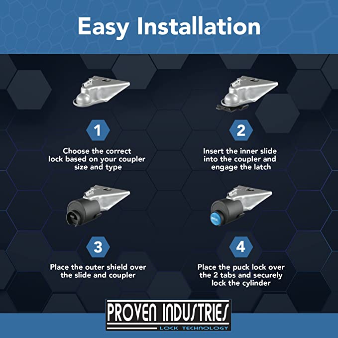 Model 2516-AS(For 2 5/16" Airstream Travel Trailers) 2 5/16'' Trailer Coupler Locks Proven Locks 