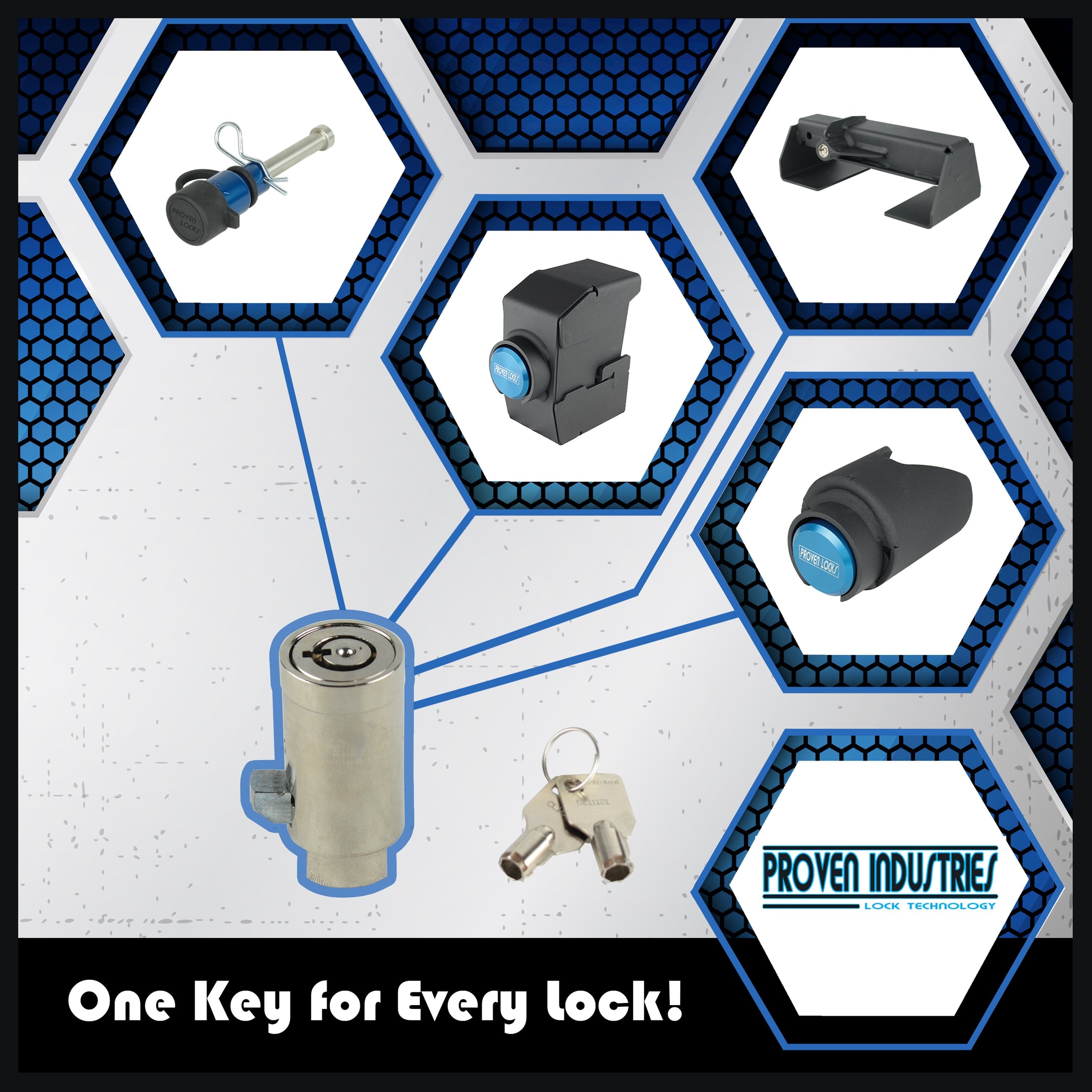 Model 2517-TE1 2 5/16'' Trailer Coupler Locks Proven Locks 